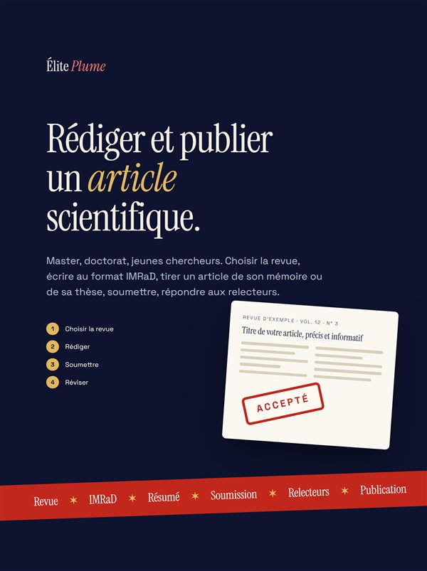 Couverture du guide Rédiger et publier un article scientifique